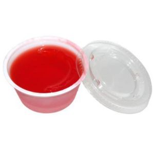 JELLO SHOTS 2 VERRES PLASTIQUE - COUVERCLES 2oz-6ml