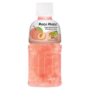 mogu mogu peach and nata de coco drink